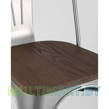 Стул Stool Group Tolix wood (серебристый матовый) картинка 8